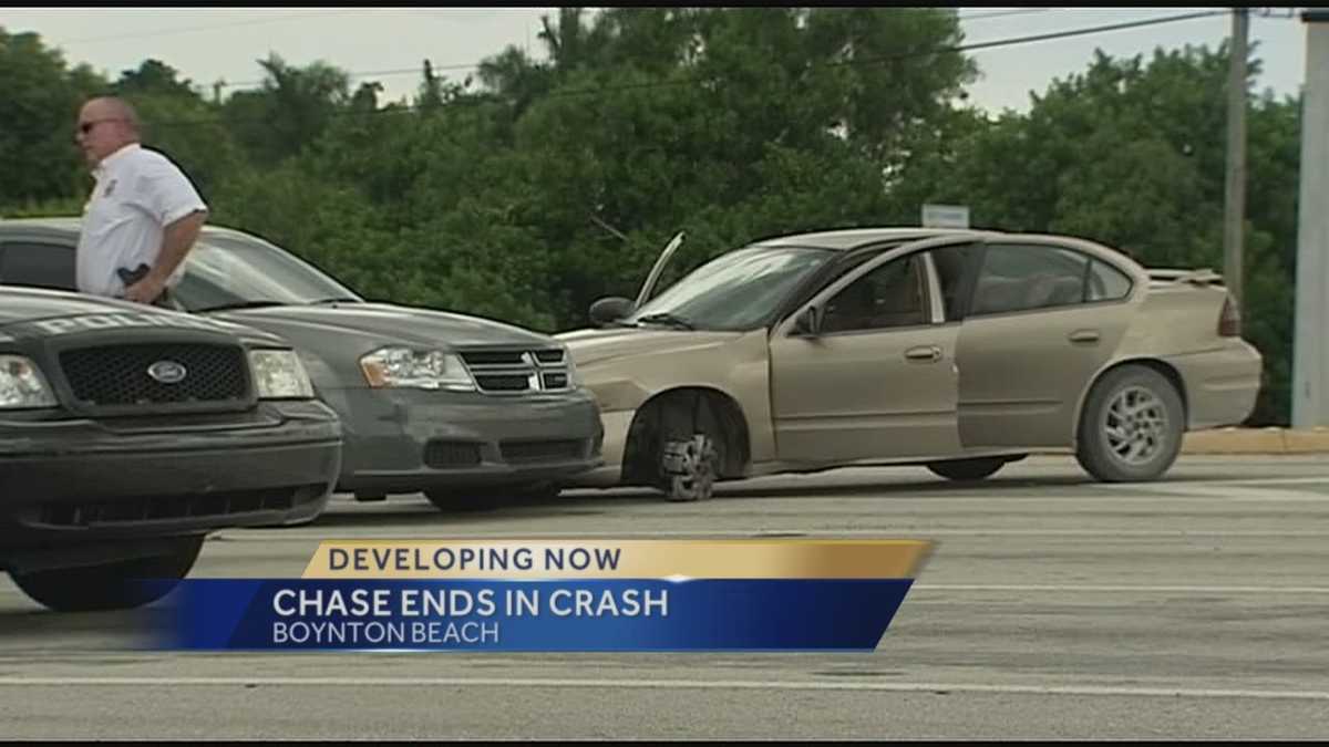 Traffic stop leads to chase, crash on I-95
