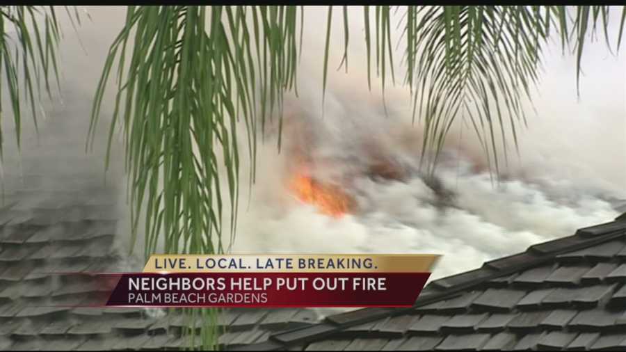Neighbors help douse flames in Palm Beach Gardens house fire