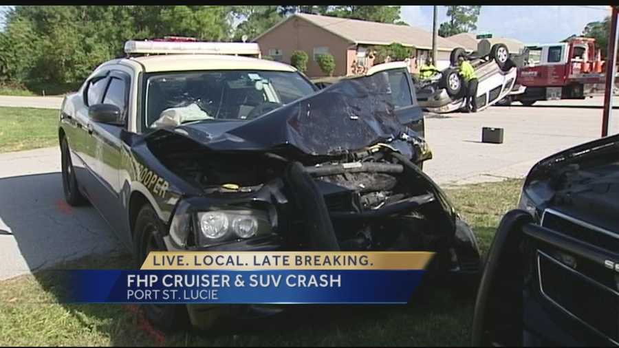 FHP patrol car crashes into SUV in Port St. Lucie
