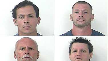 Police arrested 8 individuals related to this case. Shown here are 4 of the 8 individuals arrested. The other arrestees are currently being processed and booked into the St. Lucie County Jail. 