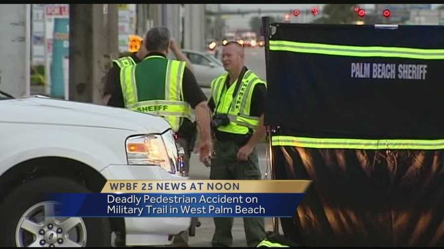 Investigators confirmed Tuesday that a man attempting to cross a street in West Palm Beach was not in the crosswalk during the time that he crossed right in the path of an SUV. The accident occurred at Military Trail and Cherry Road just before 6 a.m.
