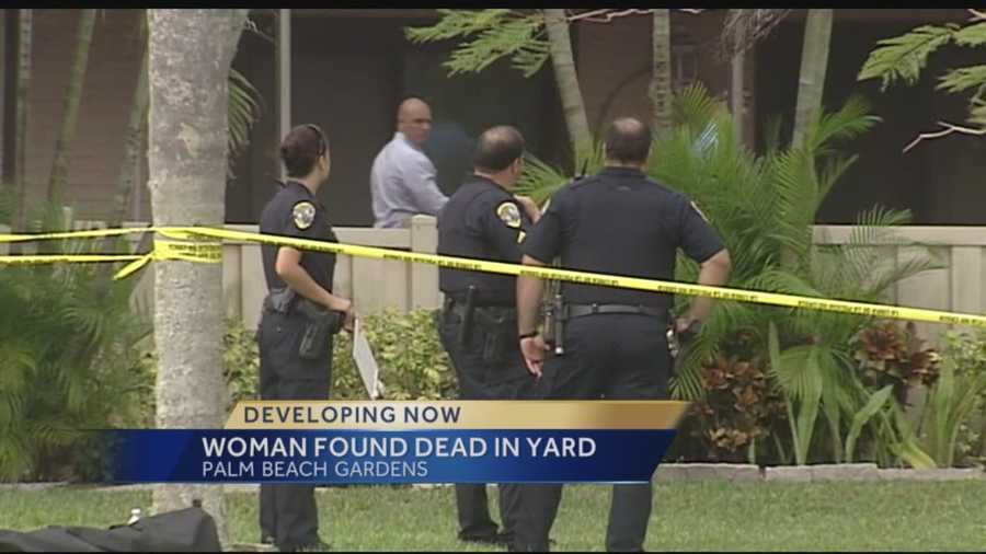 We're working to learn the identity of a woman who was found dead in the yard of a Palm Beach Gardens neighborhood. Police arrived at the home on Golden Eagle Circle Sunday afternoon. 