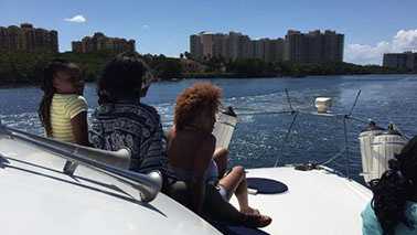 Atlantic Community High School students enjoying a day on the water aboard “The Sea Fox.”