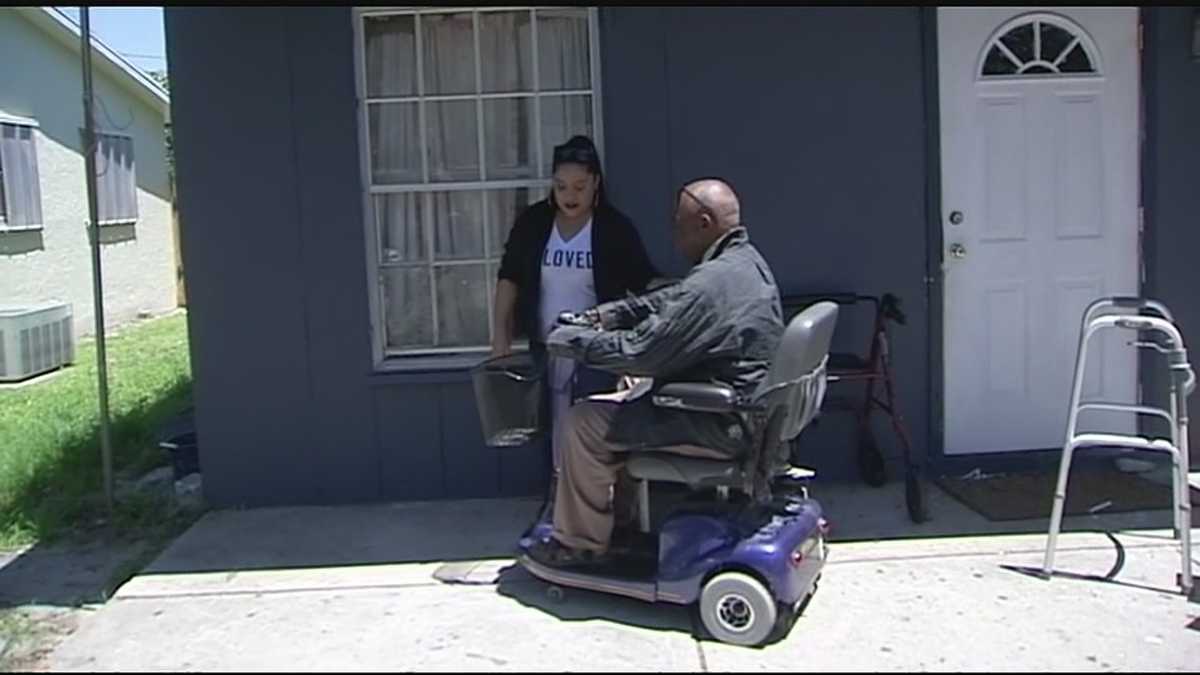 Woman raises money to donate scooter to elderly man