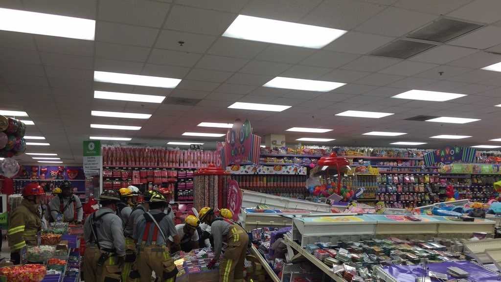 Candy shelves collapse inside Party City store