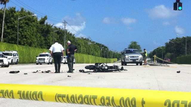A motorcyclist was killed in a collision with an SUV outside the Wycliffe Country Club.