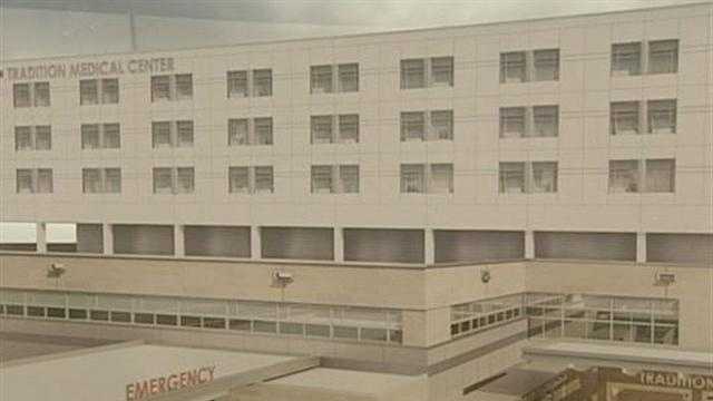 This is an artist rendering of what Tradition Medical Center will look like when it opens in 2014.