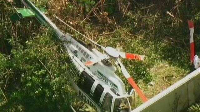 A Palm Beach County Sheriff's Office helicopter made a hard landing in a Delray Beach community Friday.