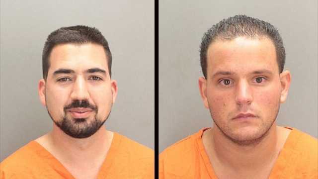 Jeffrey Piccolella (left) and Nichols Puccio are accused of firing a gun out of their hotel window.