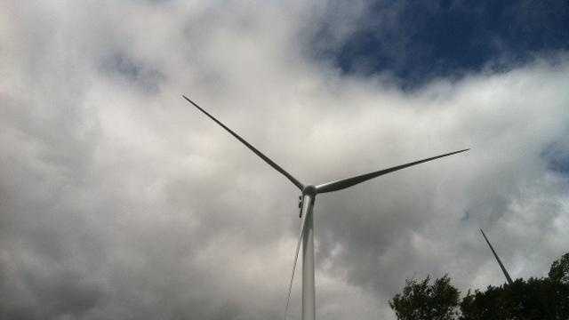 A wind turbine in Lowell.
