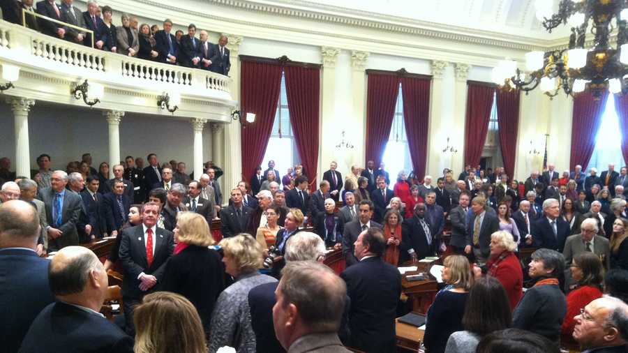 Vermont lawmakers and hundreds of guests pack the House chamber awaiting the start of the inauguration ceremony Thursday afternoon. 