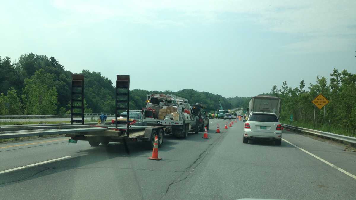 PHOTOS Tractortrailer plummets off highway bridge