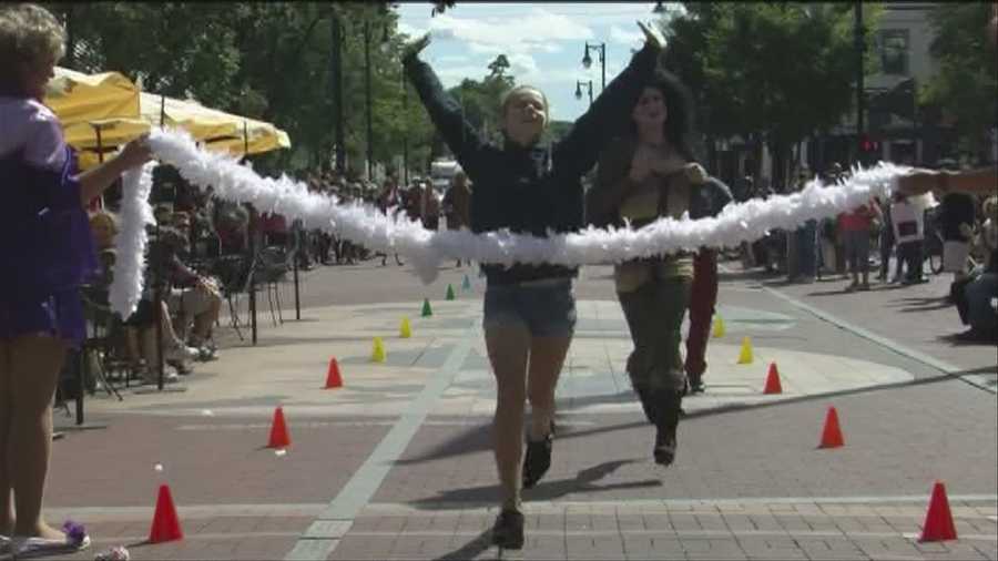 The annual high heel race on Church Street opened Vermont Pride Week.