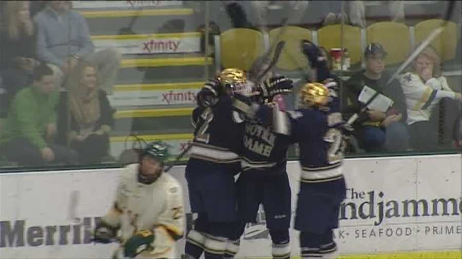 Vermont Splits Opening Hockey East Series With No 2 Notre Dame