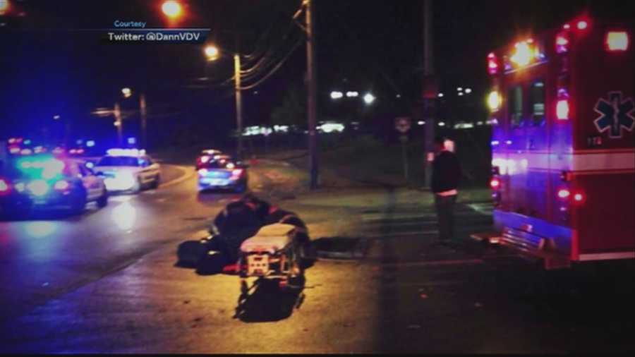 A biker was hit by a car in front of Fletcher-Allen Health Care shortly before 10 p.m.