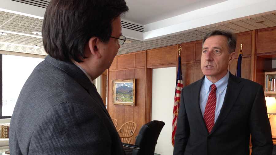 Gov. Peter Shumlin outlines 2014 priorities during an interview Thursday at his Montpelier office. 