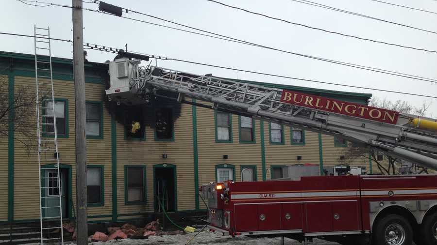 Fire crews responded to a second-floor apartment fire Monday morning on Riverside Avenue in Burlington.
