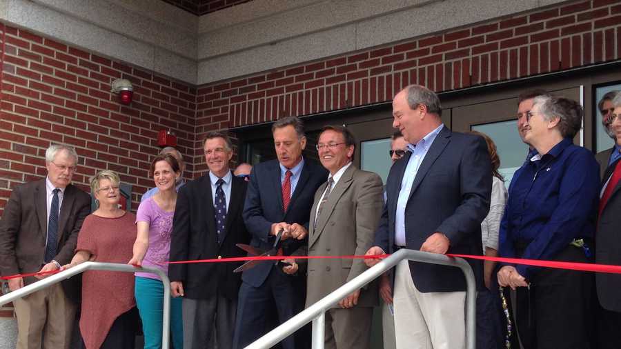 Gov. Peter Shumlin and Mayor Thom Lauzon join local and state leaders for the grand opening of Barre City Place