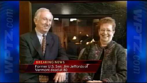 Former U.S. Vermont Senator Jim Jeffords has died at age 80. He's seen here with his wife Liz, who passed away in 2007 from cancer.