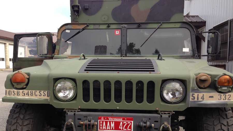 One of two military Humvee trucks the village of Swanton secured through the Pentagon's 1033 program. 
