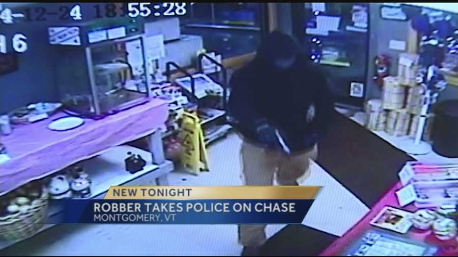 Surveillance footage of robbery at The Sticks Country Store in Montgomery, VT.