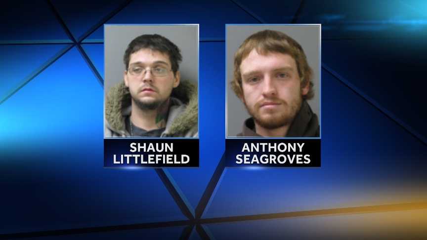 Shaun Littlefield, 26, of Essex, Vermont and Anthony Seagroves, 23, of Colchester accused of breaking into a home between Dec. 30th and Dec. 31st and stealing all of the copper piping and several power tools.