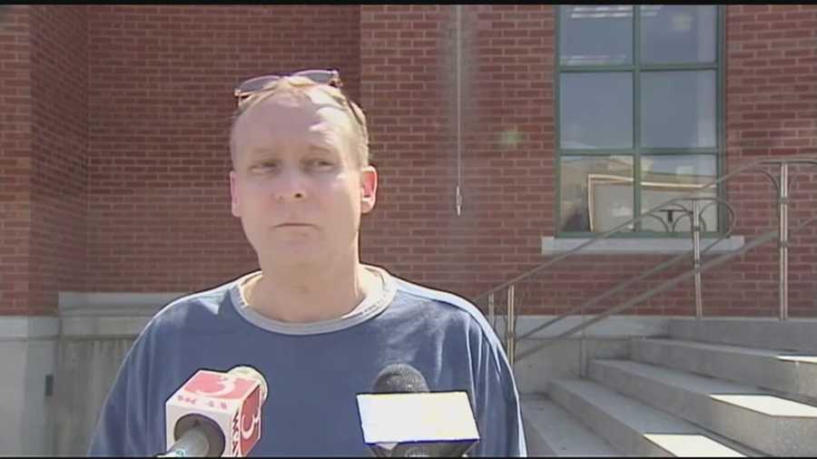 Richard Laws speaking to reporters after pleading not guilty in St. Albans.