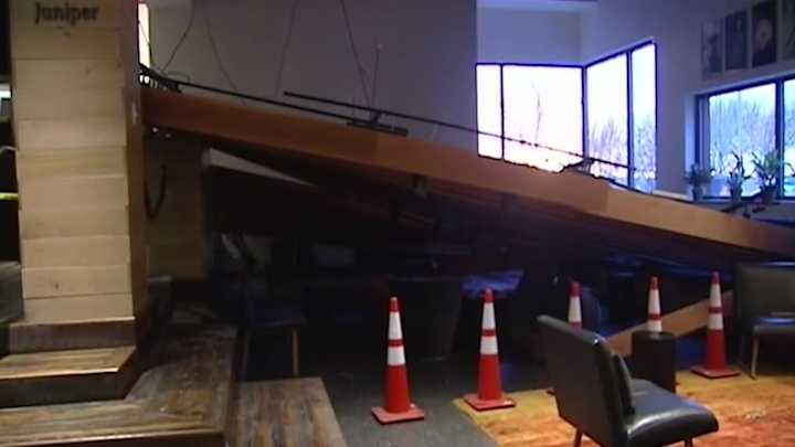 Hotel Vermont ceiling collapses, injuring five people.