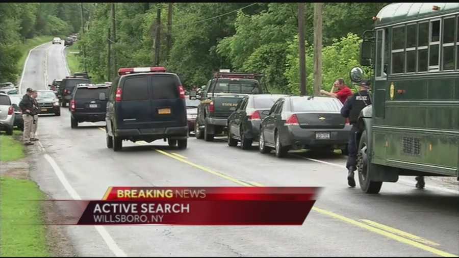 Authorities are on the scene at a Willsboro location searching for two escaped prisoners. Vanessa Misciagna reports.