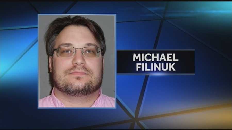 Michael Filinuk III, 33, of Mountain Top, Pennsylvania, was arrested at 8:26 p.m. after turning himself in at the Rutland police station.