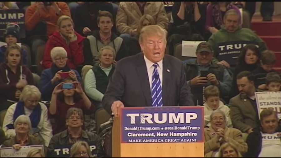 GOP frontrunner Donald Trump addressed a packed auditorium in Stevens High School on Tuesday night.