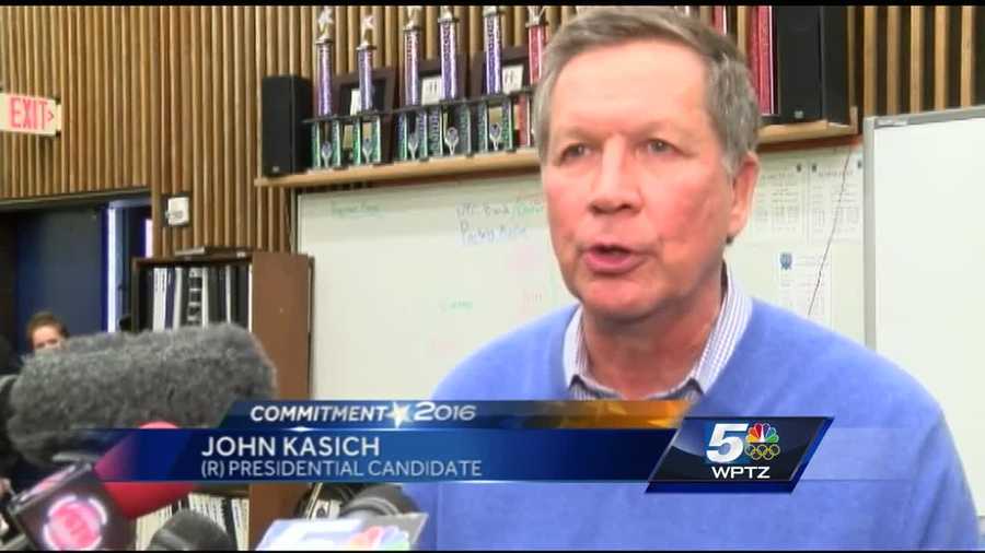 Ohio governor and Republican presidential candidate John Kasich spoke to residents in Colchester about his run for the White House.
