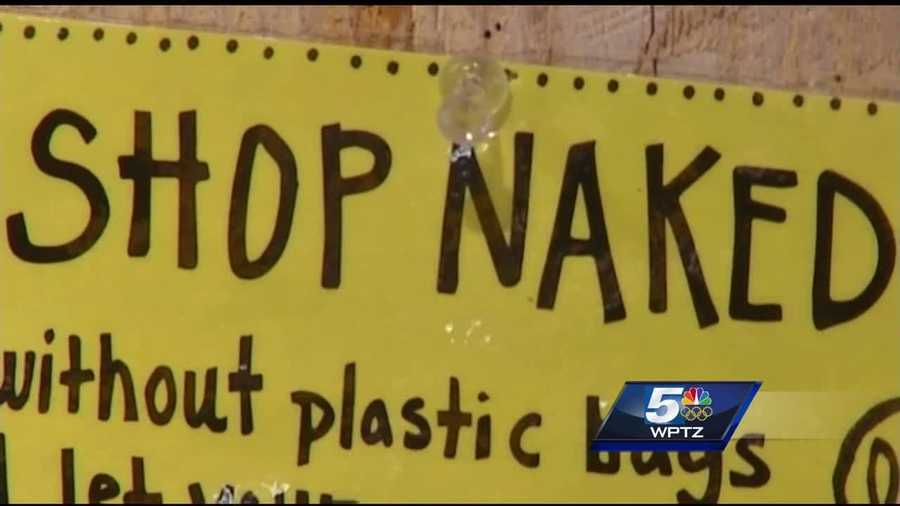 “Shop naked” to the Woodstock Farmers' Market means to let fruits and veggies traditionally placed in lightweight produce bags to instead be carted around the store with no bag to cut down on plastic.