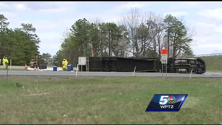 I-87S closed the majority of Monday due to battery acid spill.   