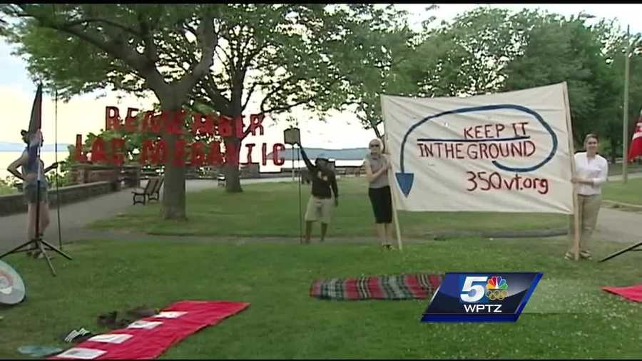A group called 350 Vermont gathered Wednesday to remember the third anniversary of when so many died in an oil-train explosion north of the border.