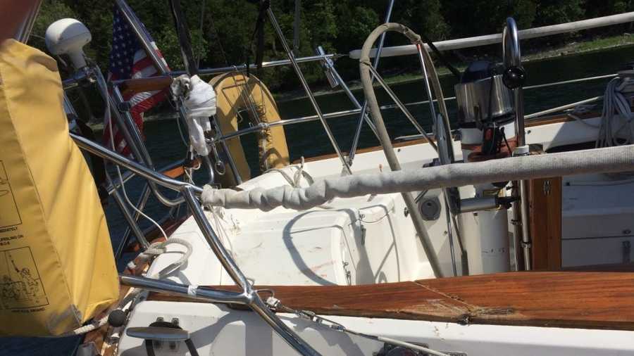 A 49-year-old woman was injured in a sailboat crash Thursday on Lake Champlain.