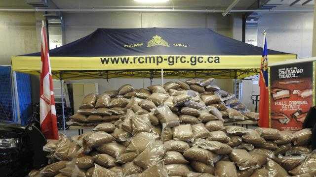 Canadian police seize more than 3,300 pounds of illegal tobacco