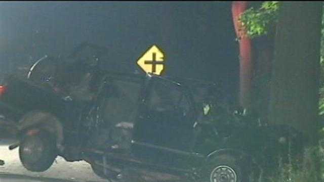 4 hospitalized after truck slams into tree
