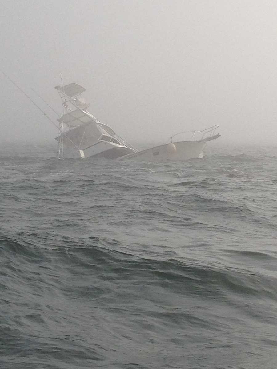 yacht hits fishing boat