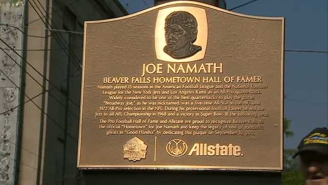 Namath will return in September for Beaver Falls honor