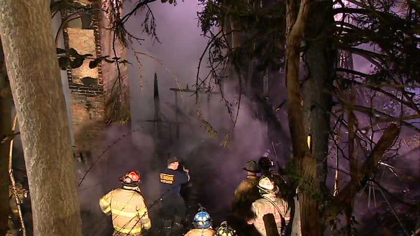 Two firefighters hurt battling overnight fire