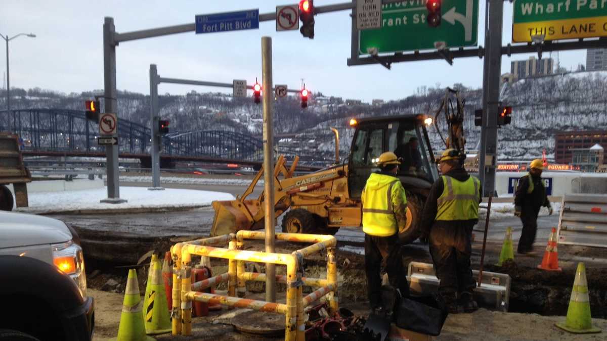 Photos Downtown water main break