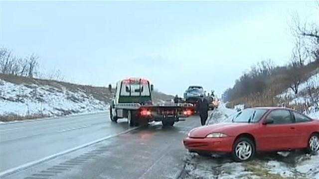 Photos: Freezing rain makes roads slick