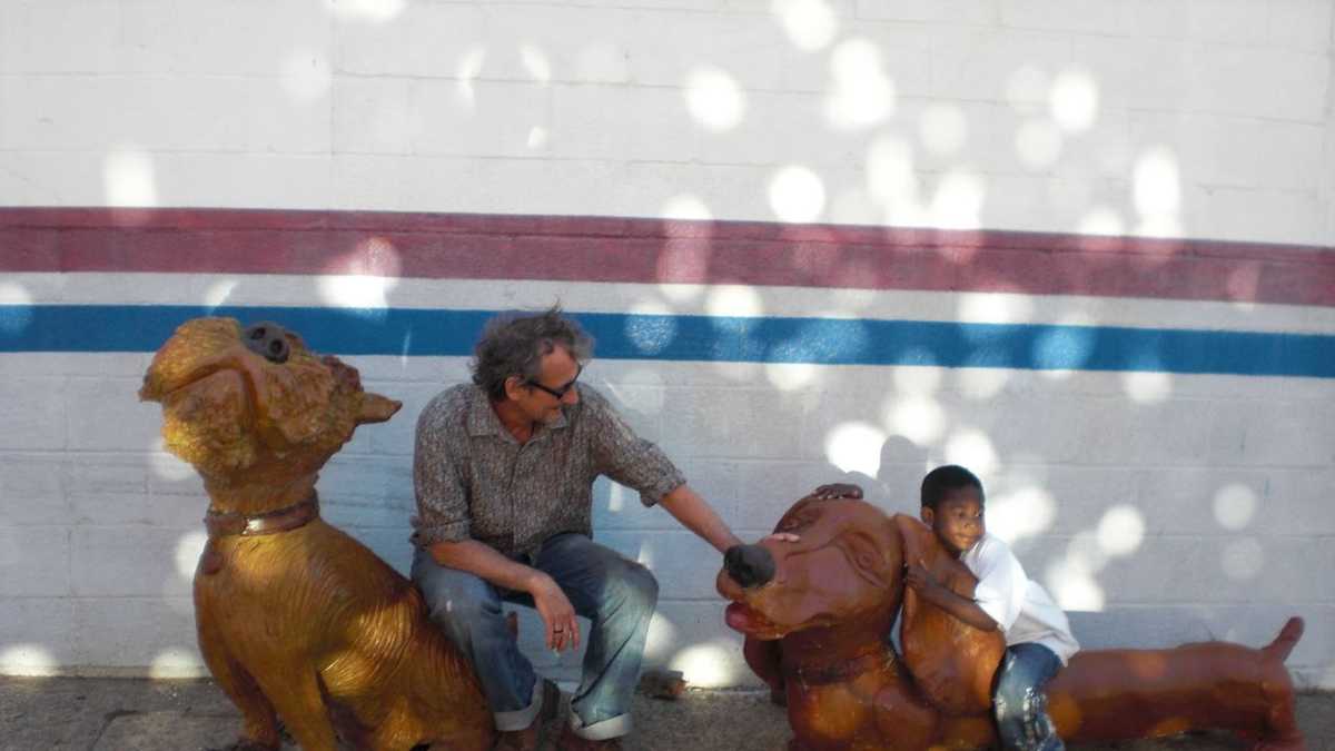 wiener dog garden statues