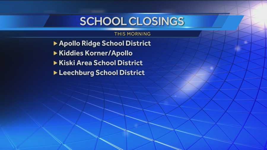 (UPDATED) School Closings for Today