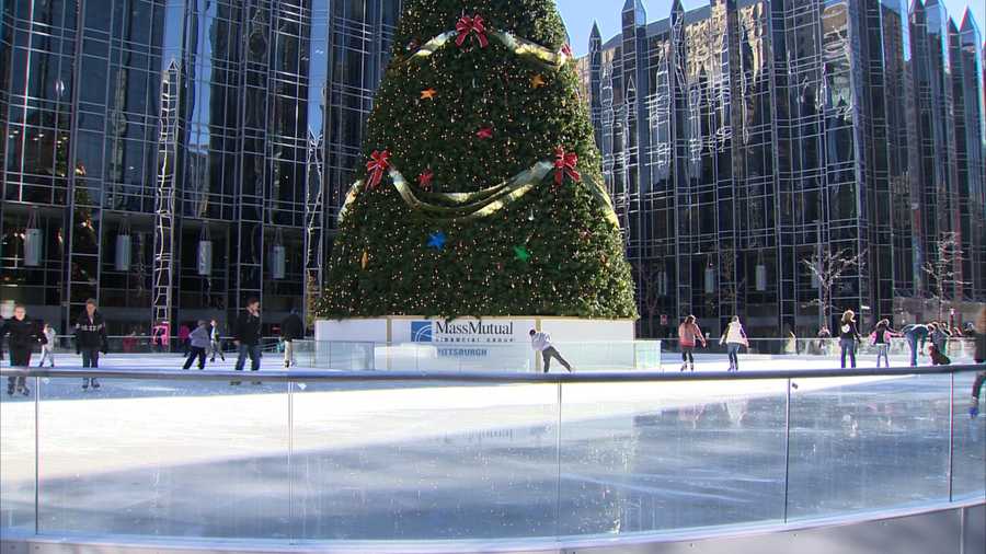 The MassMutual Pittsburgh Ice Rink at PPG Place is always a favorite spot for ice skating during the holiday season.