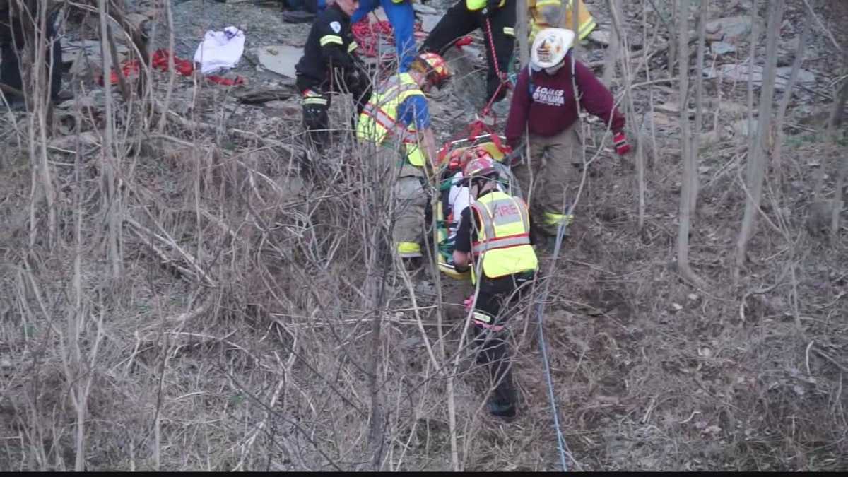 Young woman survives fall off cliff wall along Rt. 28