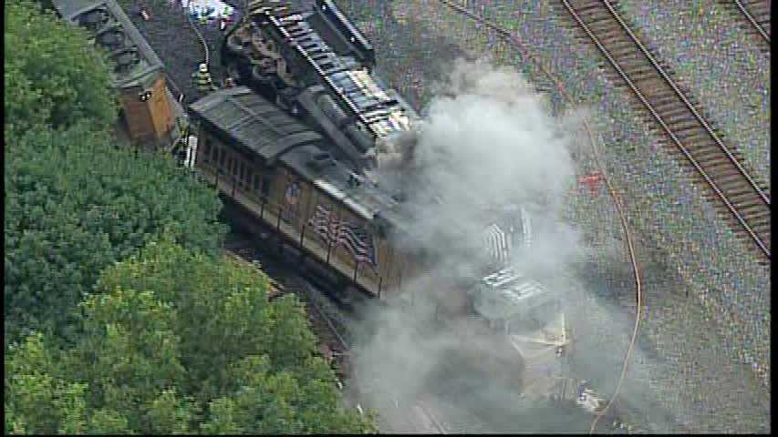 Photos: Train derailment, fire in Sewickley