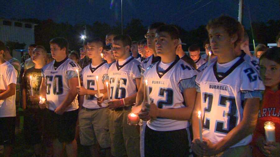 Burrell High School football players remember their teammate, Noah Cornuet, who collapsed during a conditioning session and died. An autopsy found that he had a heart tumor.