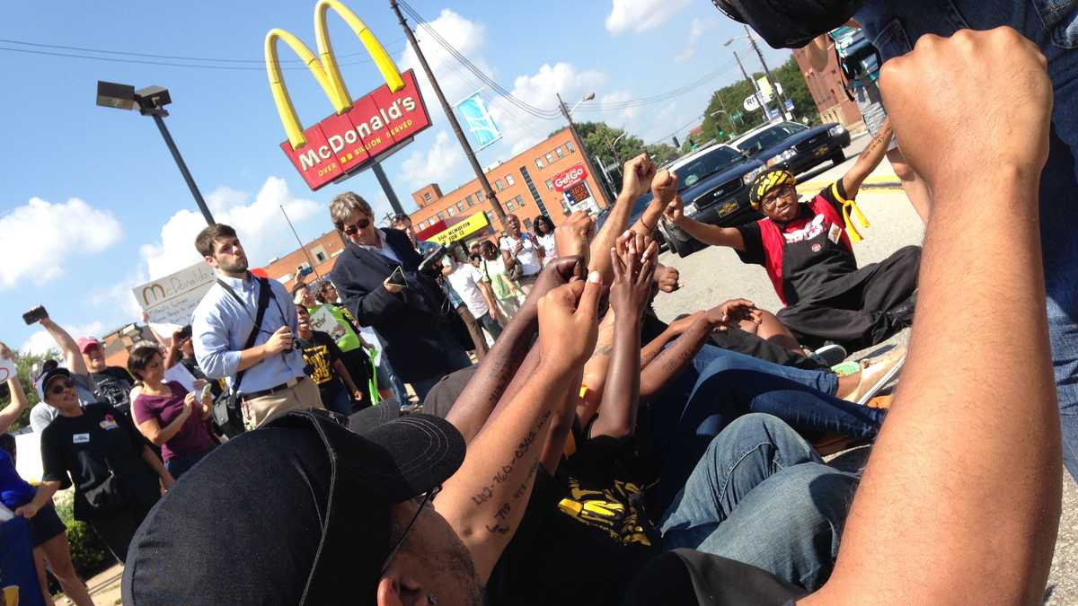 Photos: Fast-food workers protest in Wilkinsburg